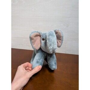 VINTAGE 1984 A-I Novelty Elephant Plush Grey Stuffed Animal Toy 8" Korea RARE